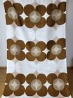 Large Col'Nova vintage fabric curtains drapes brown Mid-Century PoP Art 70's