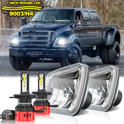 7x6" 5x7 INCH Led Headlight Hi/Lo beam Fit ford F150 F650 F750 E150 E250 E350 - Image 1 of 4