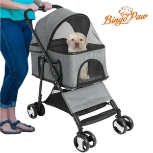 Haustier Buggy Hundebuggy Hundewagen bis 20KG klappbar Katzenbuggy Ablagekörbe - Bild 1 von 12