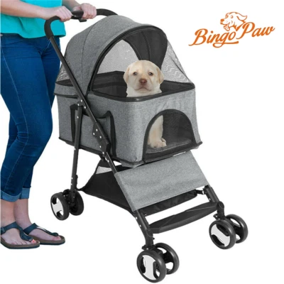 Haustier Buggy Hundebuggy Hundewagen bis 20KG klappbar Katzenbuggy Ablagekörbe - Bild 1 von 4