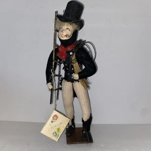 Ilse Ludecke Cloth Doll On Base German Vintage Man “The Chimney Sweeper” Germany - Afbeelding 1 van 12