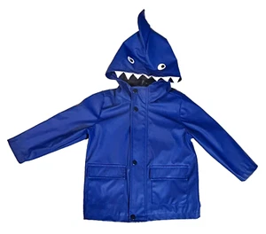 GEORGE Blue Shark Character Raincoat Rain Jacket Slicker Costume Toddler 3T - Picture 1 of 8