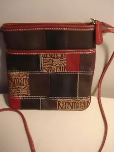 Stone Mountain Burgundy Patchwork Crossbody Handbag - Picture 1 of 6