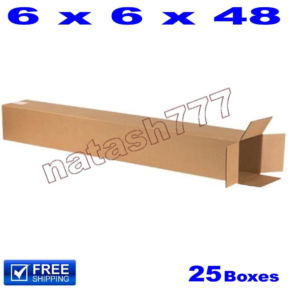 25 - 6x6x48 Cardboard Golf Club Boxes Mailing Packing Shipping Corrugated Carton - Image 1 of 1