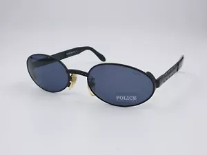 Police Sunglasses Mod 2358 Ovali Nero Occhiali Da Sole Vintage Unisex - Foto 1 di 18