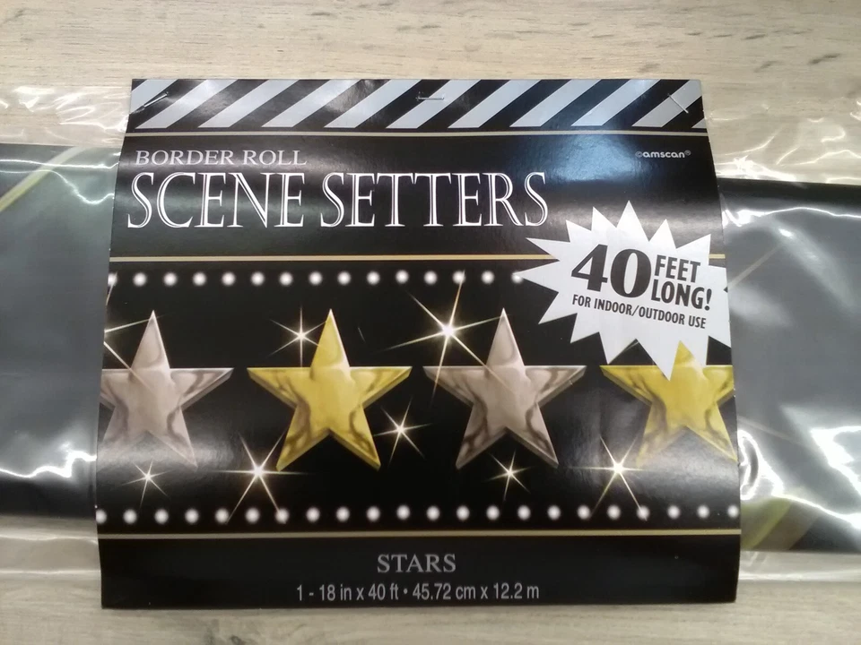 AMSCAN SCENE SETTER BORDER ROLL 18IN X 40 FT STARS HOLLYWOOD  GRADUATION - Image 1 of 1
