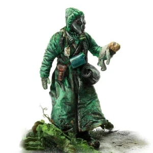 Postapokalyptische Überlebende Figur Resinmodell mit Gasmaske im Maßstab 1:35 unmontiert - Bild 1 von 2