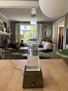 Chapman Obelisk Lucite and Brass Table Lamp - Picture 1 of 5