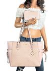 Michael Kors Gilly Lg Drawstring Tote Bag + Double Zip Wristlet Set Mk Pink 