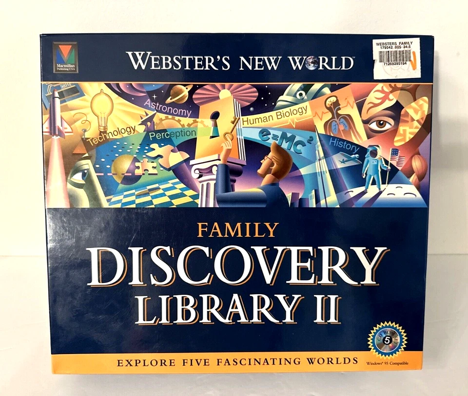 Webster's New World Family Discovery Library II Five CD-ROM Set BRAND NEW SEALED - Image 1 of 4