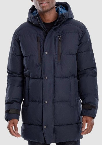 Giacca Trapuntata Giacca Trapuntata Cappotta Blu Uomo Michael Kors Cappuccio Blu Parka Logo Olanda $351 XL