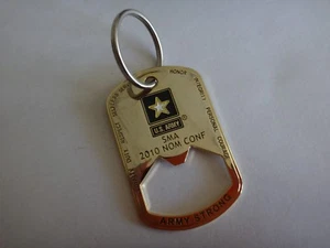 US Army COMMAND SERGEANT MAJOR E-9 Brass Tone Key Chain & Bottle Opener - Picture 1 of 5