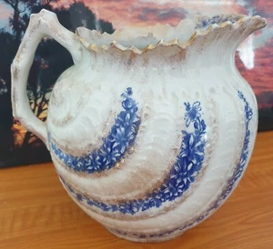 Antique Glazed Earthenware Water Jug by Dunn Bennett & Co. 'Marguerite' Pattern - Picture 1 of 5