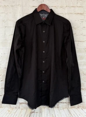 NUEVA Camisa Deportiva Robert Graham Estampado Cachemira Detalle Abotonada - Negra - Grande Foto 1 de 4