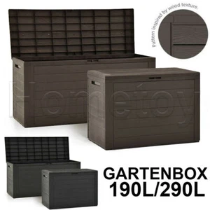 190/290L Garden Storage Box Plastic Chest Truck Lockable Shed Utility Store Box - Picture 1 of 17