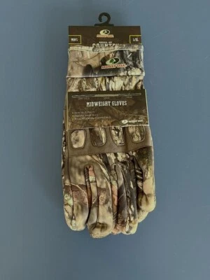 Men L/XL Mossy Oak Midweight Hunting Gloves Non-Slip Padded Knuckle Touch Camo - Image 1 of 2