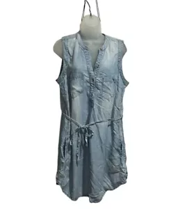 Anthropologie Holding Horses Gr. 12 Chambray Denim Kleid mit Taschen 100 % Lyocell - Bild 1 von 8