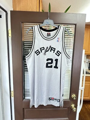 Authentic Nike Tim Duncan #21 San Antonio Spurs SILVER NBA Basketball Jersey 52 - Image 1 of 4