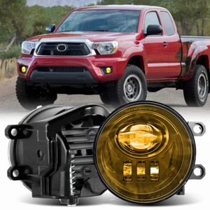 Front Bumper LED Fog Lights For Tacoma 2016-2022/4Runner 2014-2022 Yellow Lamps - Picture 1 of 12