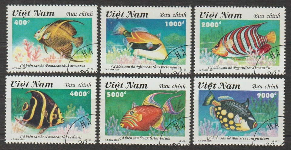 1995 Vietnam Stamps Fish Collection Scott # 2607-2612 Cto Never Hinged  - Image 1 of 1