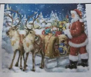 5d Diamond Painting Cross Stitch SANTA Tools & Diamonds Inc Full Drill 20cmx26cm - Picture 1 of 3