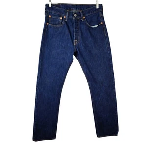 Levis 501 Original Fit Blue Jeans Straight Leg Button Fly Mens 31×34 Streetwear - Picture 1 of 17