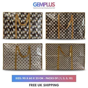 GEM+ | XXL Strong Jumbo Reusable Laundry Shopping Bag Zip Storage Large Size - Picture 1 of 11