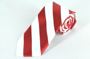 Lord R Colton Collegiate Stripe Tie - Bright Red & White Necktie  $95 Retail New - Picture 1 of 2