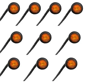 10x 3/4" Bullet Amber Mini LED Lights Clearance Side Marker Truck Trailer - Picture 1 of 7