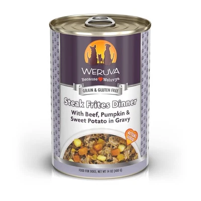 Comida húmeda clásica para perros carne papas fritas carne calabaza 14 oz lata paquete de 12 pulgadas salsa Foto 1 de 4