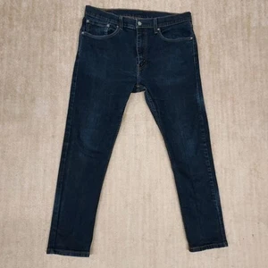 Levis Jeans Mens 36x30 Dark Blue 512 Slim Tapered Mid Rise Stretch Denim - Picture 1 of 15