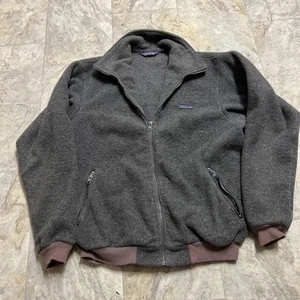 Patagonia Fleece Jacket Mens LG Gray Blue Full Zip Vintage 80s #25011 USA - Picture 1 of 4