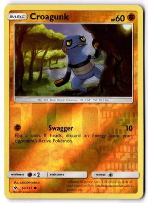 Croagunk Reverse Holo Common SM - Forbidden Light 63/131 LP - Image 1 of 2