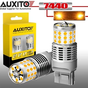 AUXITO 7440 LED Ámbar Delantero Amarillo Señal Trasera Luz de Giro DRL Juego de Bombillas de Estacionamiento E - Imagen 1 de 12