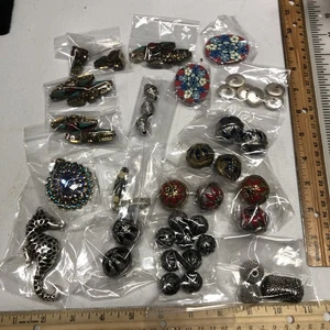 Misc Lot of Jewelry Making Craft Beads and Pendants Painted Metals 15oz - Picture 1 of 12