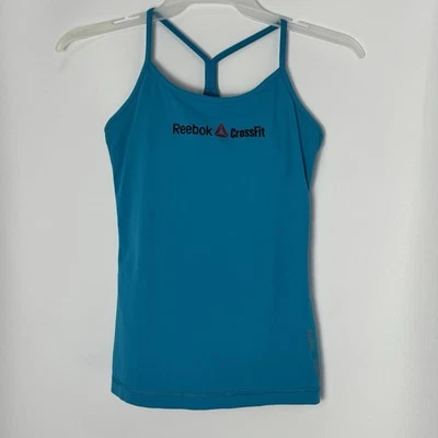 Camiseta sin mangas Reebok CrossFit para mujer azul con tiras espalda deportiva sujetador incorporado pequeña Foto 1 de 4