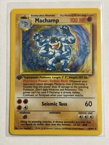 Machamp 8/102 -1st Edition Base Set Holo Rare Pokemon TCG WOTC NM - Picture 1 of 2