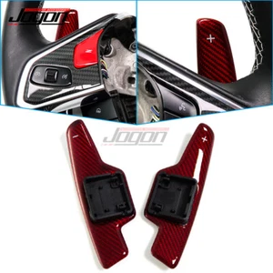 Red Carbon Fiber 2pcs Shift Paddle Shifter Cover For Corvette C8 Z06 2020-2025 - Picture 1 of 9