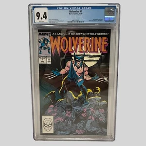 Wolverine #1 CGC 9.4 NM White Pages 1st Wolverine As Patch Marvel Comics 1988 - Picture 1 of 12