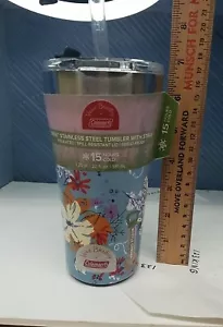 Vera Bradley Coleman 20oz Brew Stainless Steel Vacuum Insulated Tumbler Flowers - Picture 1 of 4