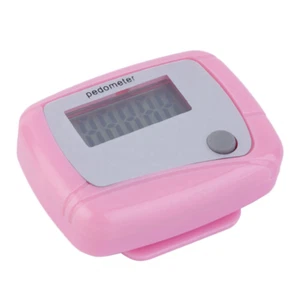 Mini Portable Pedometer LCD Running Step Foot Distance Counter Tracker Clip Pink - Picture 1 of 7