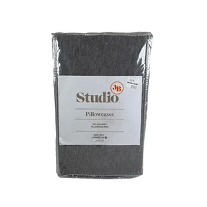 Juego de 2 fundas de almohada Studio 3B modal jersey jaspeado gris medio king - Imagen 1 de 7