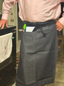 32" Lange Bistroschürze Selvage Denim Tasche Küche Kochen Grill Koch Kellner Servierer - Bild 1 von 10