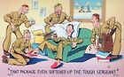 WWII Military Postcard AC138 MWM Army Comic  "THAT PACKAGE EVEN SOFTENED UP..."