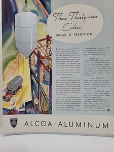 1934 Alcoa Aluminium Glück Zeitschrift Print Werbung Neununddreißig Kolosse - Bild 1 von 3