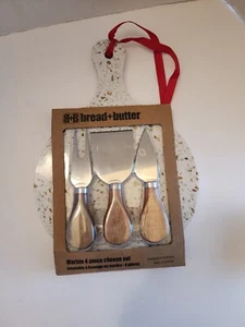 Bread + Butter Marble 4 Piece Cheese Set New - Picture 1 of 4