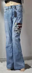 Ed Hardy Fit and Flare Heart & Skull blaue Jeans Größe 32 - Bild 1 von 11