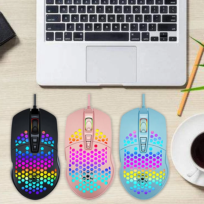 RGB Gaming Mouse 7 Button 6400DPI Flowing Backlit Light Wired PC Laptop Computer - Image 1 of 1