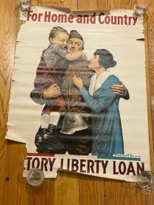Original Authentic WWI Poster Alfred Orr Victory Liberty Loan For Home & Country - Picture 1 of 4