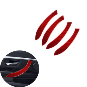 Adhesivo de manija de puerta de fibra de carbono rojo apto para BMW Serie 3 F30 2013-18 - Imagen 1 de 6